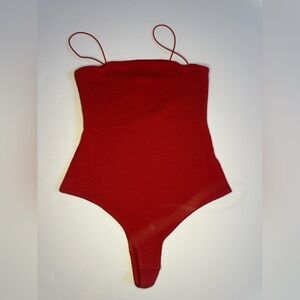 H&M Red Woman One Piece Bodysuit